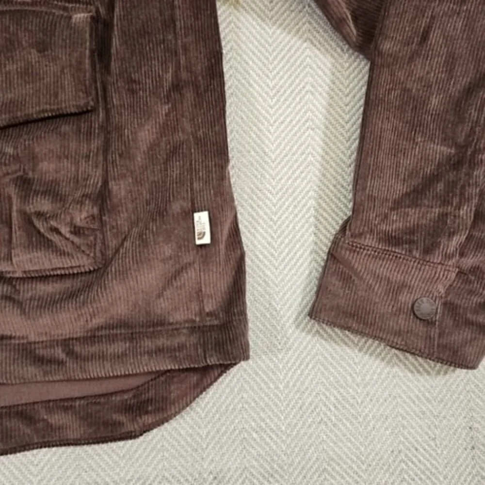 The North Face Men's Size Small Utility Cord‎ Shacket Coal Brown Corduroy NWT